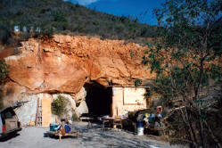 Mine portal in mid 90’s with new cook shack on the right.