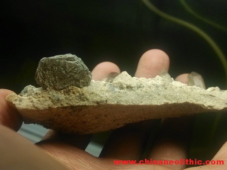 Typical mica, Citrine and manganese aluminum garnet ore stone stone specimens Fanta symbiosis,Mica,Quartz,Garnet