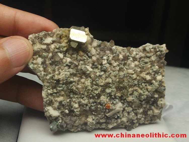 Pyrite, manganese aluminum garnet crystal and feldspar mica mineral crystal stone ore samples,Garnet,Pyrites,Quartz,Mica