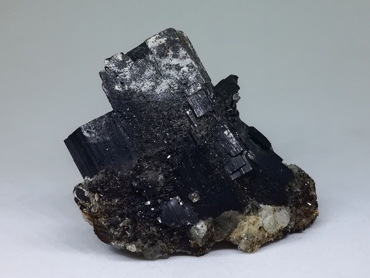 Babingtonite and grape stone, crystal mineral crystal gem stone ore samples,Babingtonite,Prehnite