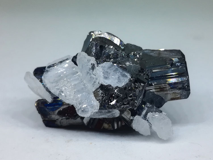 High brightness bournonite and Quartz paragenetic mineral crystal specimen ornamental stone stone or,Bournonite,Quartz
