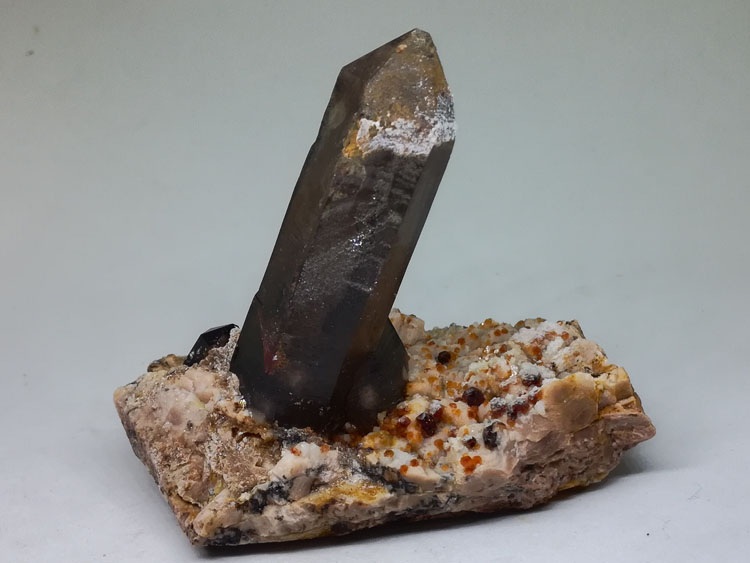 Eight face and crystal garnet mineral crystal gem stone ore material specimens,Quartz,Garnet