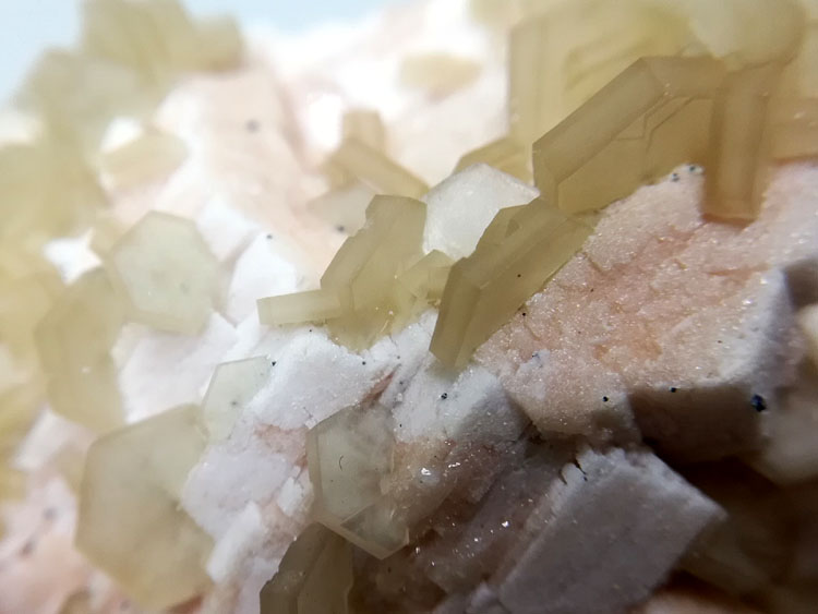Six angle sheet Golden Yellow Calcite and feldspar, quartz stone ore mineral crystal specimen,Calcite,Feldspar,Quartz