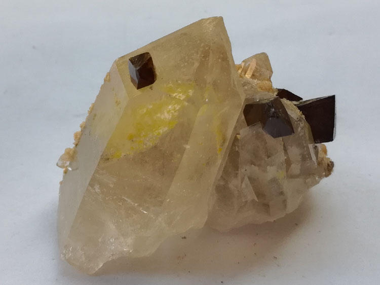 Eight surface and Quartz mineral crystal specimens of scheelite ore stone,Scheelite,Quartz
