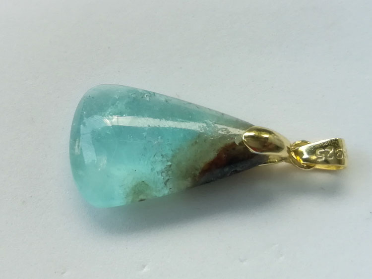 The sky blue ice transparent hemimorphite gem drop type pendant Pendant,Hemimorphite