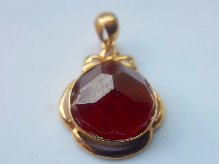 [unique] Fanta stone (manganese aluminum garnet) Gemstone Crystal Gold Necklace Pendant pendant Pend,Garnet