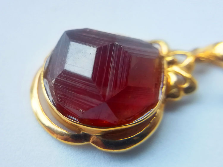 [unique] Fanta stone (manganese aluminum garnet) Gemstone Crystal Gold Necklace Pendant pendant Pend,Garnet