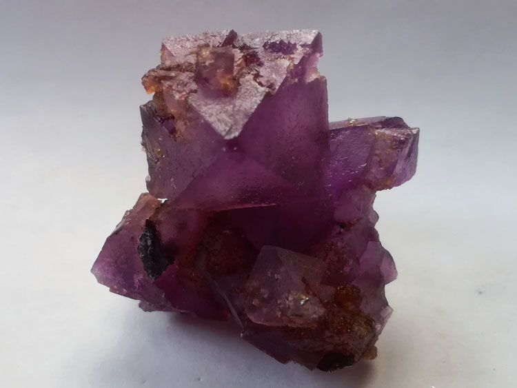 Octahedral Fluorite Crystal gems of dazzling purple-red mineral specimens from Inner Mongolia,Fluorite