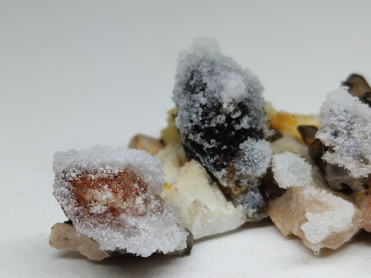 Opal Smoky Quartz Feldspar. Crystal Cluster of Symbiotic Mineral Specimens Gemstone Raw Ore,Opal,Quartz