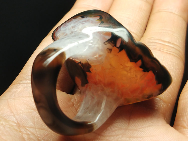 Super personality attractive natural agate stone crystal cave ring, gem mineral crystal ore,Agate,Quartz