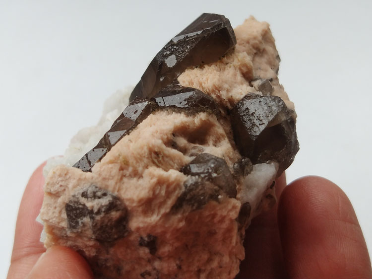 Microcline Albite  Feldspar,Smoky Quartz Mineral Specimens Mineral Crystals Gem Materials,Feldspar,Quartz