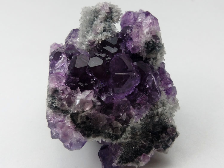 紫蓝色八面体萤石光泽亮度好矿物晶体标本宝石原石原矿福建新出,萤石,水晶