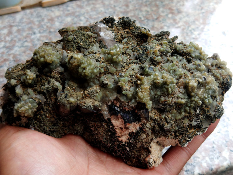 Green Calcite,Quartz,Stilbite Mineral Specimens Mineral Crystals Gem Materials,Calcite,Quartz,Stilbite