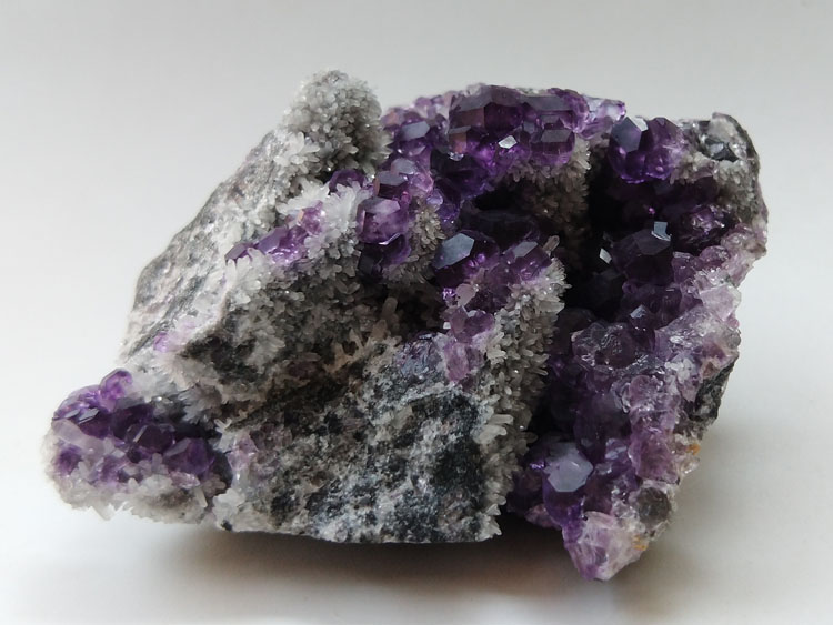 紫蓝色八面体萤石光泽亮度好矿物晶体标本宝石原石原矿福建新出,萤石,水晶