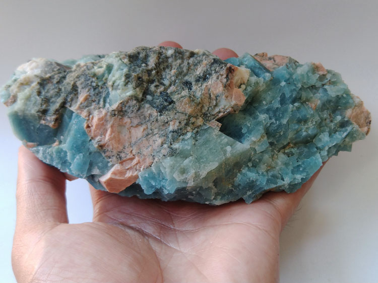 颜色超好海蓝宝石钾长石绿柱石矿物标本晶体晶簇晶洞宝石原石原矿,海蓝宝石,长石